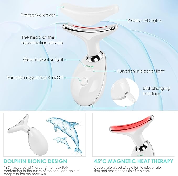 V-Shape Face Massager – 3-Mode EMS Lifting & 45°C Skin Tightening Device